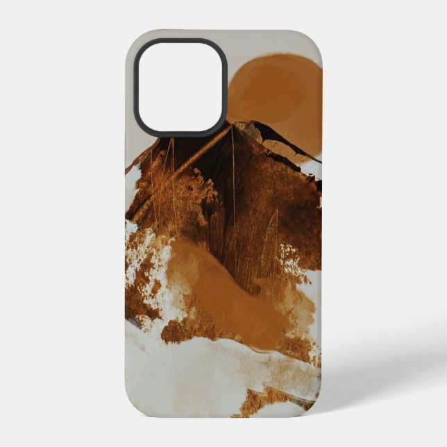 Rustic Painted Mountain Landscape iPhone Case (Back)