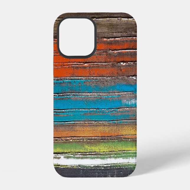 rustic painted stripes on wood pattern iPhone case (Back)