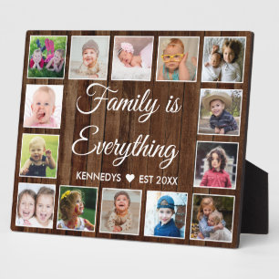 Rustic Pallet Wood 14 Photo Collage Family Quote Plaque
