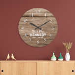 Rustic Pallet Wood Mr And Mrs Wedding Large Clock<br><div class="desc">Wedding clock with a rustic pallet wood background. Personalise the farmhouse style clock with last name of the new couple for an unique wedding anniversary gift.</div>