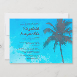 Rustic Palm Trees Bridal Shower Invitations