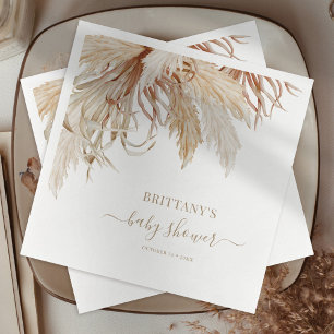 Rustic Pampas Grass Baby Shower Napkins