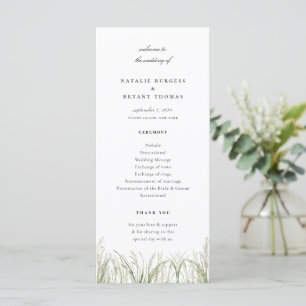 Rustic Pampas Grass Wedding Programme