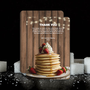 Rustic Pancakes Baby & Brunch Baby Shower Thank You Card