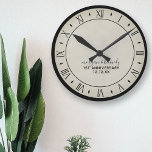Rustic Paper 1st Wedding Anniversary Wall Clock<br><div class="desc">Celebrate your first wedding anniversary with a rustic parchment paper clock with roman numerals. Just add your names and wedding date and hang it on your wall.</div>