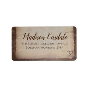 Rustic Paper Heart Wedding Return Address Labels
