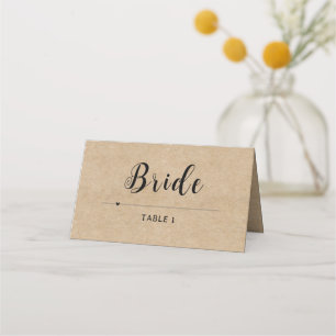 Rustic Paper Wedding Place Card