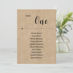 Rustic Paper Wedding Seating Chart