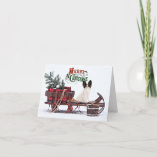 Rustic Papillion Christmas Card
