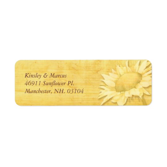 Rustic Papyrus Print + Sunflower Address Labels