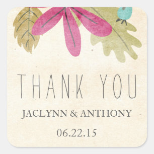 Rustic Paradise Thank You Favour Stickers