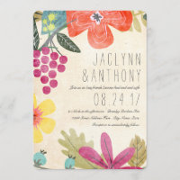Rustic Paradise Watercolor Vineyard Wedding