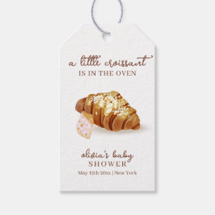 Rustic Paris Bakery Pastry Croissant Baby Shower  Gift Tags