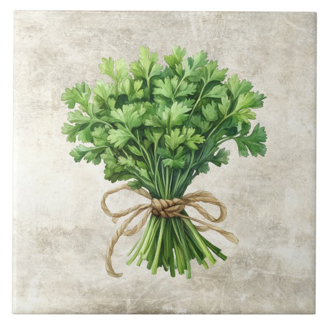 Rustic Parsley Faux Ceramic Tile (Front)