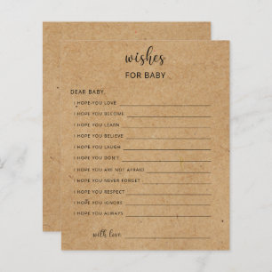 Rustic Party game   wishes for baby