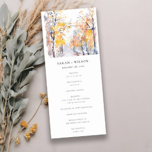 Rustic Pastel Autumn Fall Landscape Program Invitation