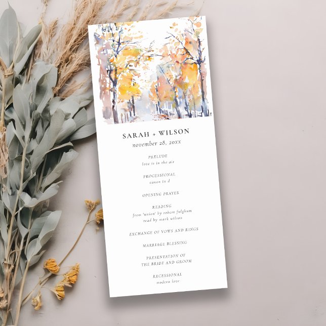 Rustic Pastel Autumn Fall Landscape Program Invitation (Creator Uploaded)