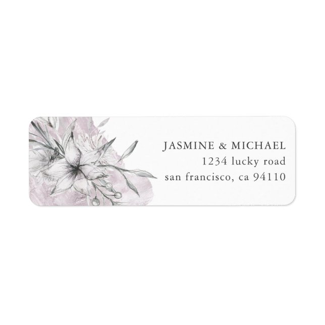 rustic pastel botanics return address label (Front)