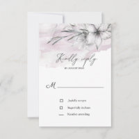 rustic pastel botanics rsvp wedding card