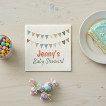 Rustic pastel bunting baby shower