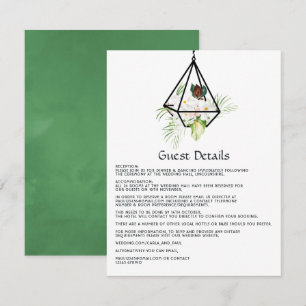 Rustic Pastel Floral Terrarium Garden Wedding Enclosure Card