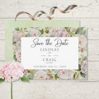 Rustic Pastel Hydrangea Floral Monogram Sage Green