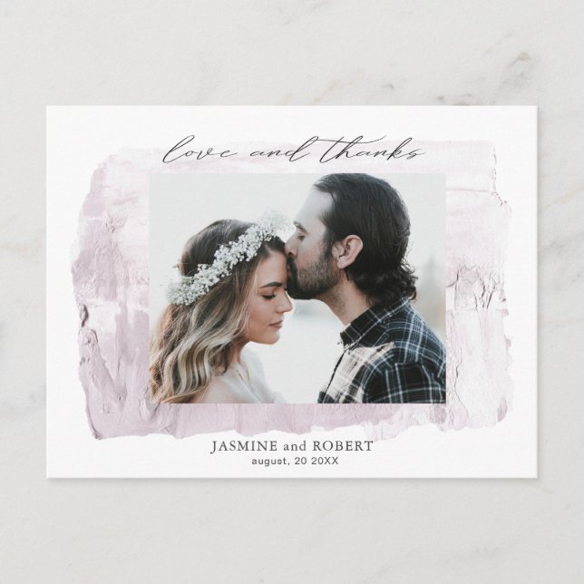 rustic pastel Photo Thank You Postcard (Front)