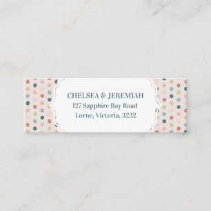 Rustic Pastel Polka Dot Custom Address Card