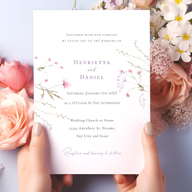 Rustic  Pastel Watercolor Rose Wedding Invitation (Creator Uploaded)