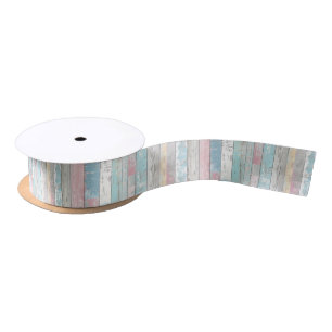 Rustic Pastel Wood Ribbon Satin Ribbon