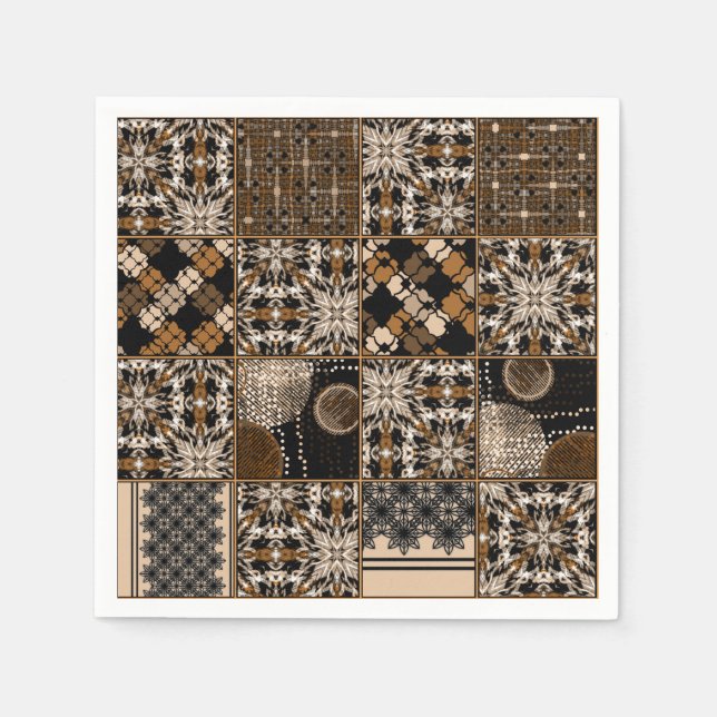 Rustic patchwork pattern napkin (Front)