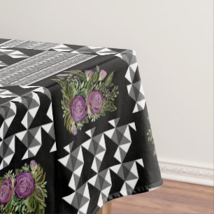 Rustic, patchwork, roses tablecloth