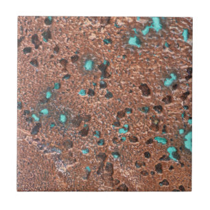 Rustic Patina Copper With Turquoise Tile
