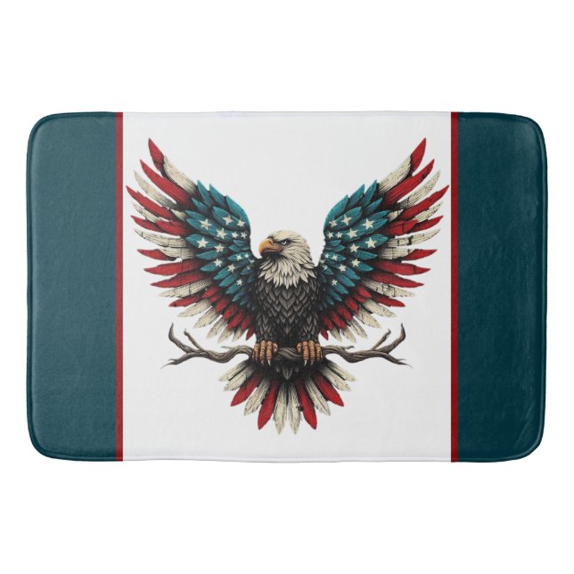 Rustic patriotic American/USA bald eagle Bath Mat (Front)