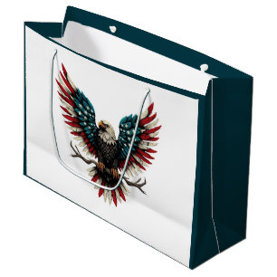 Rustic patriotic American/USA bald eagle Large Gift Bag