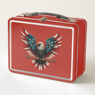 Rustic patriotic American/USA bald eagle Metal Lunch Box