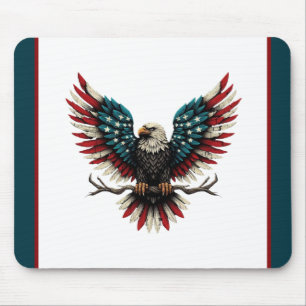Rustic patriotic American/USA bald eagle Mouse Mat