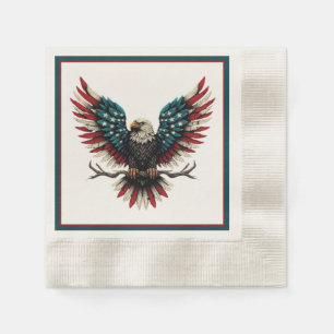Rustic patriotic American/USA bald eagle Napkin