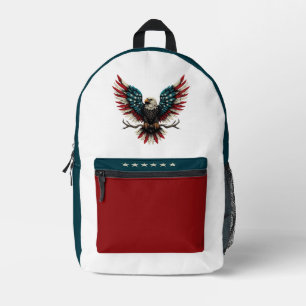 Rustic patriotic American/USA bald eagle Printed Backpack