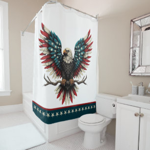 Rustic patriotic American/USA bald eagle Shower Curtain