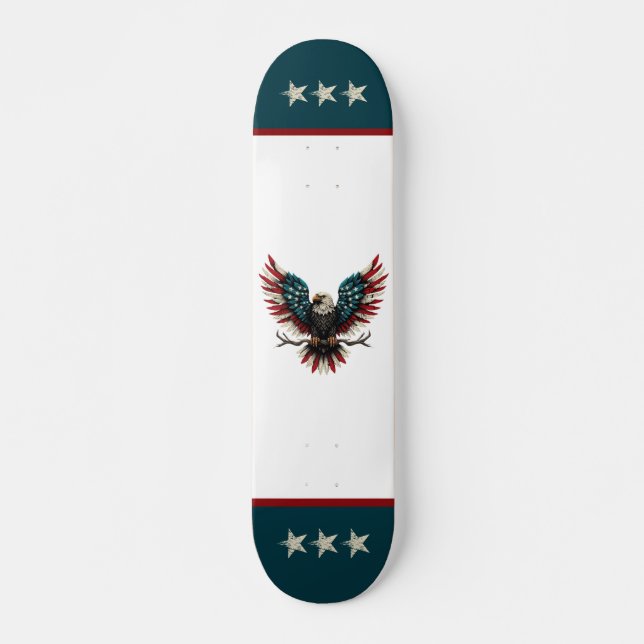 Rustic patriotic American/USA bald eagle Skateboard (Front)