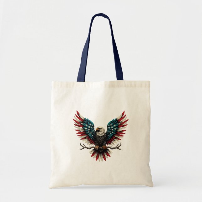 Rustic patriotic American/USA bald eagle Tote Bag (Front)