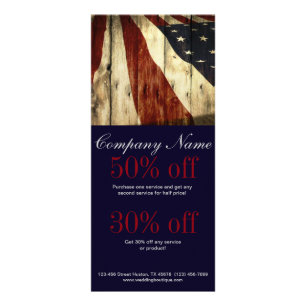 Rustic Patriotic American Wooden Construction Rack Card