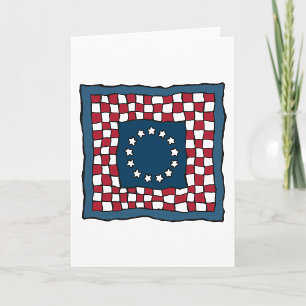 Rustic Patriotic Americana Quilt Pattern USA Art  Card