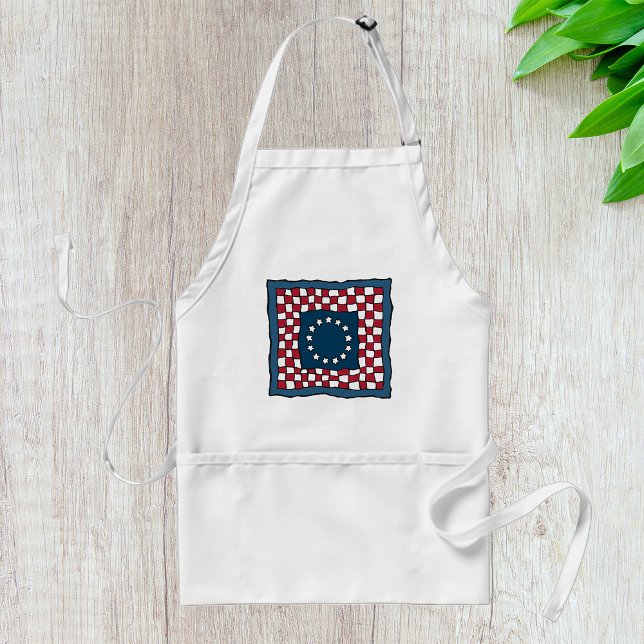 Rustic Patriotic Americana Quilt Pattern USA Art  Standard Apron (Creator Uploaded)