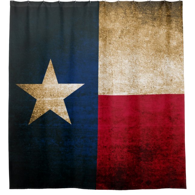 Rustic Patriotic Flag of Texas Shower Curtain (Front)
