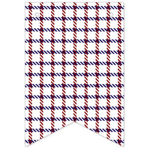 Rustic Patriotic Red, White, and Blue Gingham Bunting