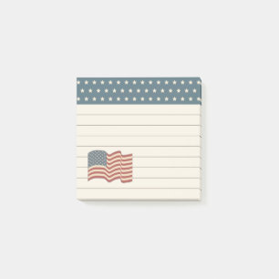 Rustic Patriotic United States Flag Post It Notes