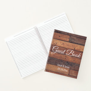 Rustic Pattern Barn Wedding Bridal Shower Guest  Notebook
