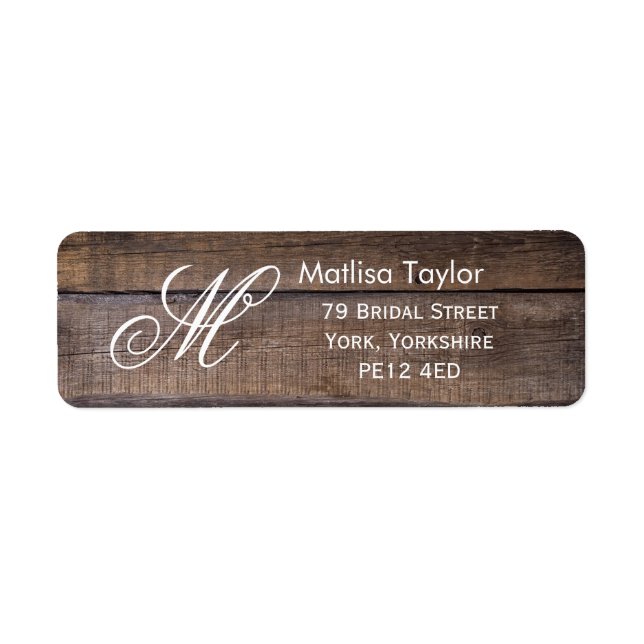 Rustic Pattern Monogram Script Custom  (Front)